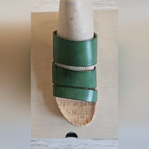 Kork-Ease Green Leather Sandal with Cork Sole 10 M